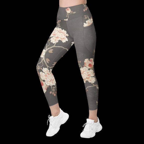 Black Cherry Leggings With Pockets - Picture 6 of 10